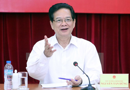 Thủ tướng Nguyễn Tấn Dũng phát biểu kết luận cuộc họp.
